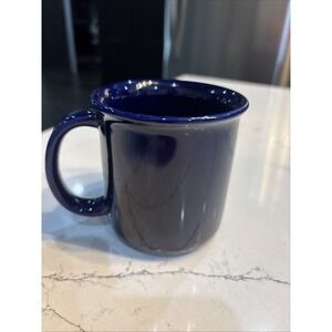 Vintage Crown Corning Japan Coffee Mug Cobalt  Blue Ceramic Cup 10oz Retro